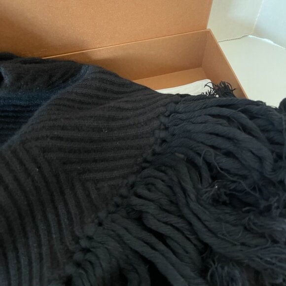 Louis Vuitton Large Rib Scarf with Pockets Wool Cashmere Blend Black Preloved - Picture 3 of 6